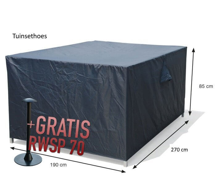 70811-hoes-voor-grote-tuin-set-270-tafel-6-8-stoelJMx1IV0vdHsxa Schutzhülle für rechteckige Gartenmöbel Set 270 x 190 H: 85 cm