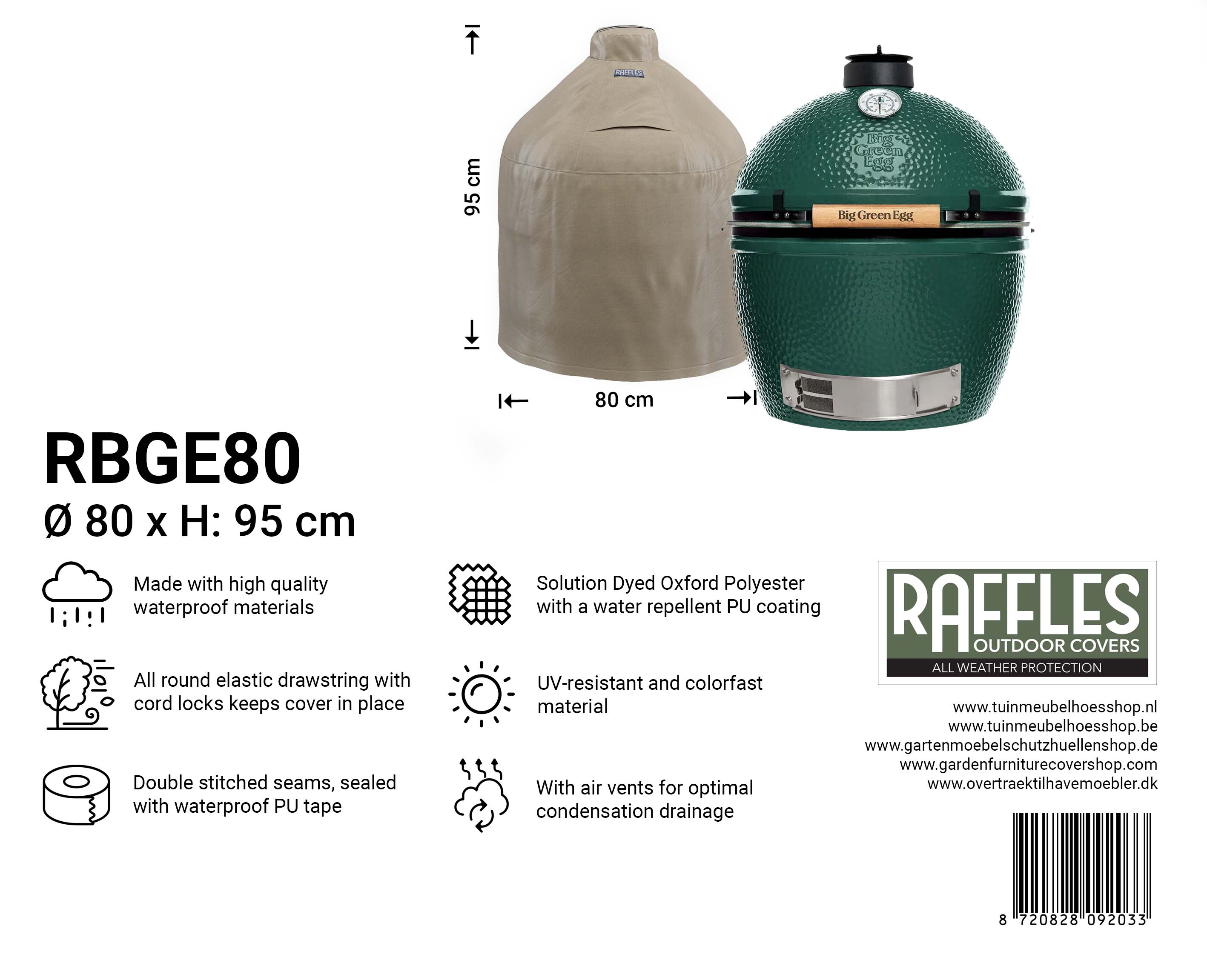 Kamado Hülle Ø: 80 H: 95 cm, Big Green Egg Large & XLarge