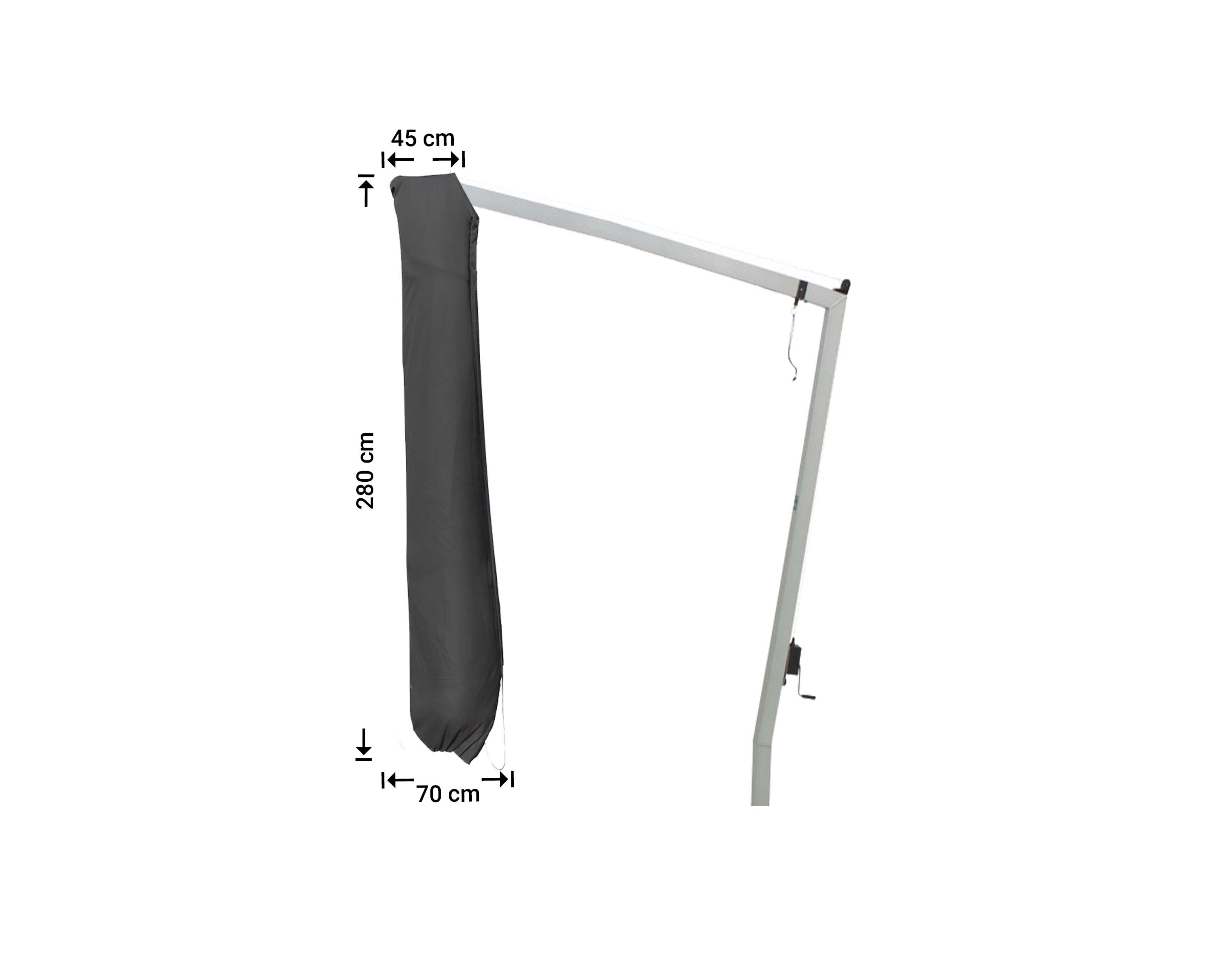 Abdeckung für einen hängenden Sonnenschirm H: 280 cm Abdeckung für einen hängenden Sonnenschirm H: 280 cm