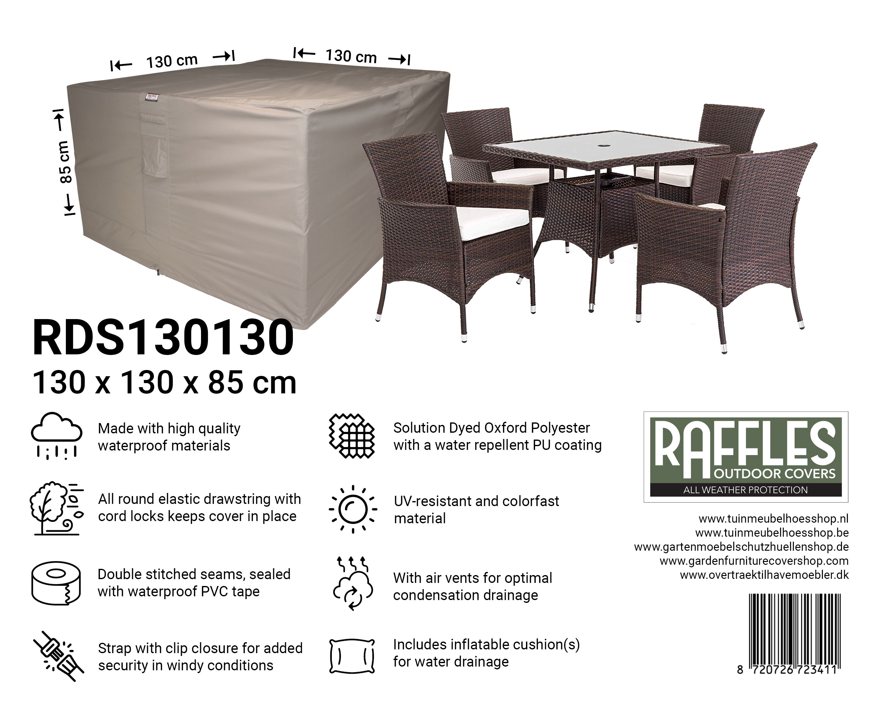 RDS130130_8720726723411x6LwmqiUnNuS0 RDS130130 hoes tuinset 130 x 130 H: 85 cm