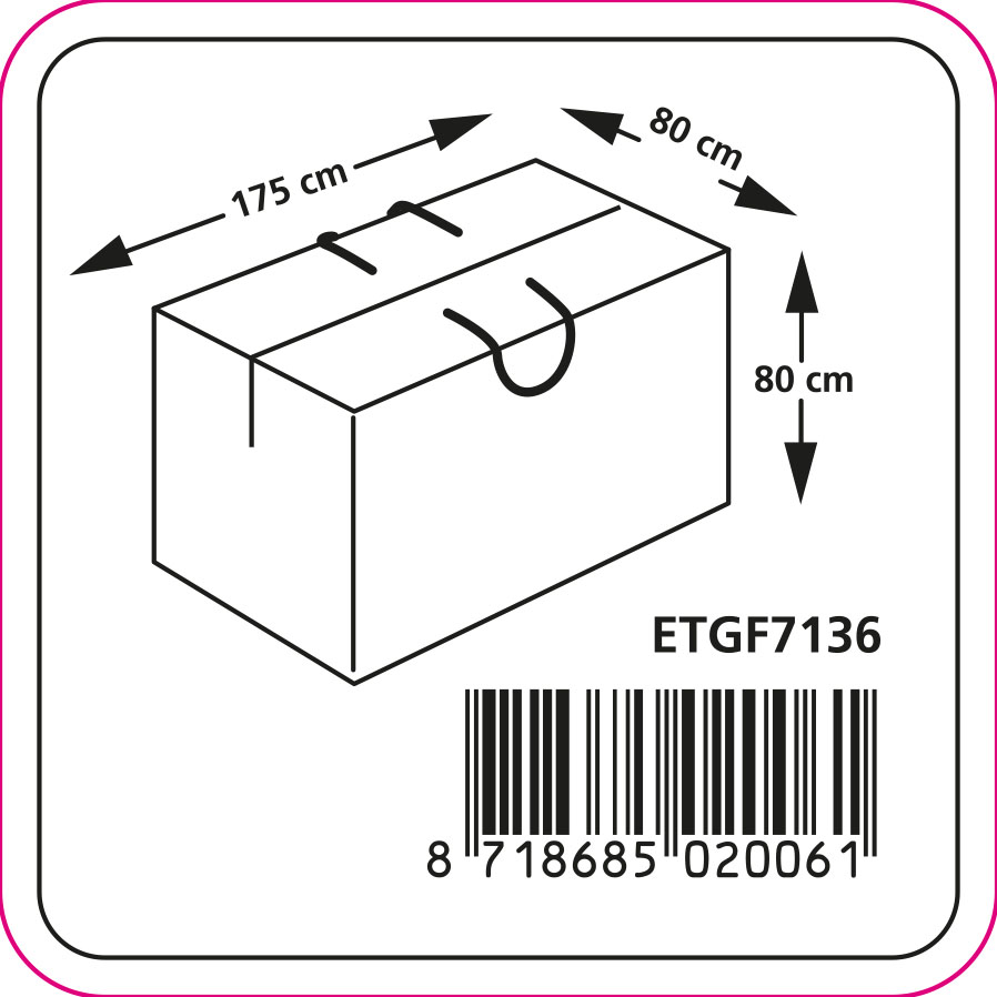 Polster-Aufbewahrungstasche 175 x 80 H: 80 cm Polster-Aufbewahrungstasche 175 x 80 H: 80 cm