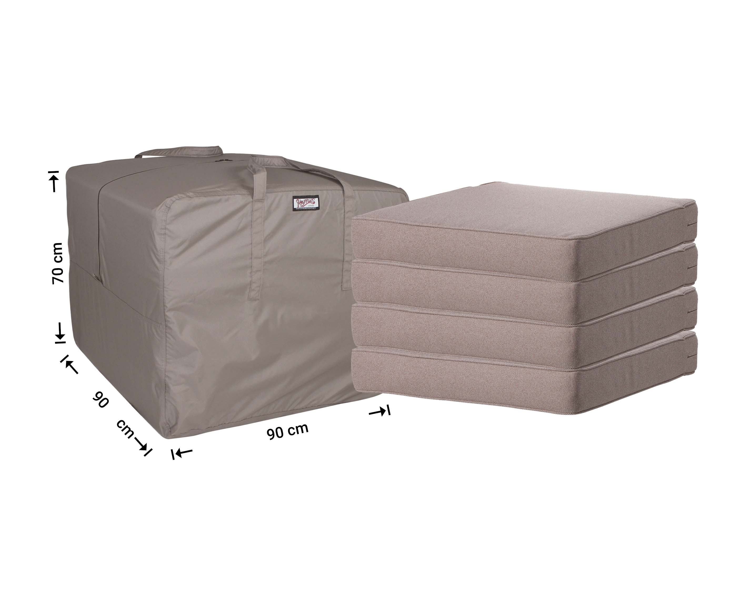 RSB909070_hoes-kussens-afmetingen Tragetasche für Lounge Kissen 90 x 90 x 70 cm