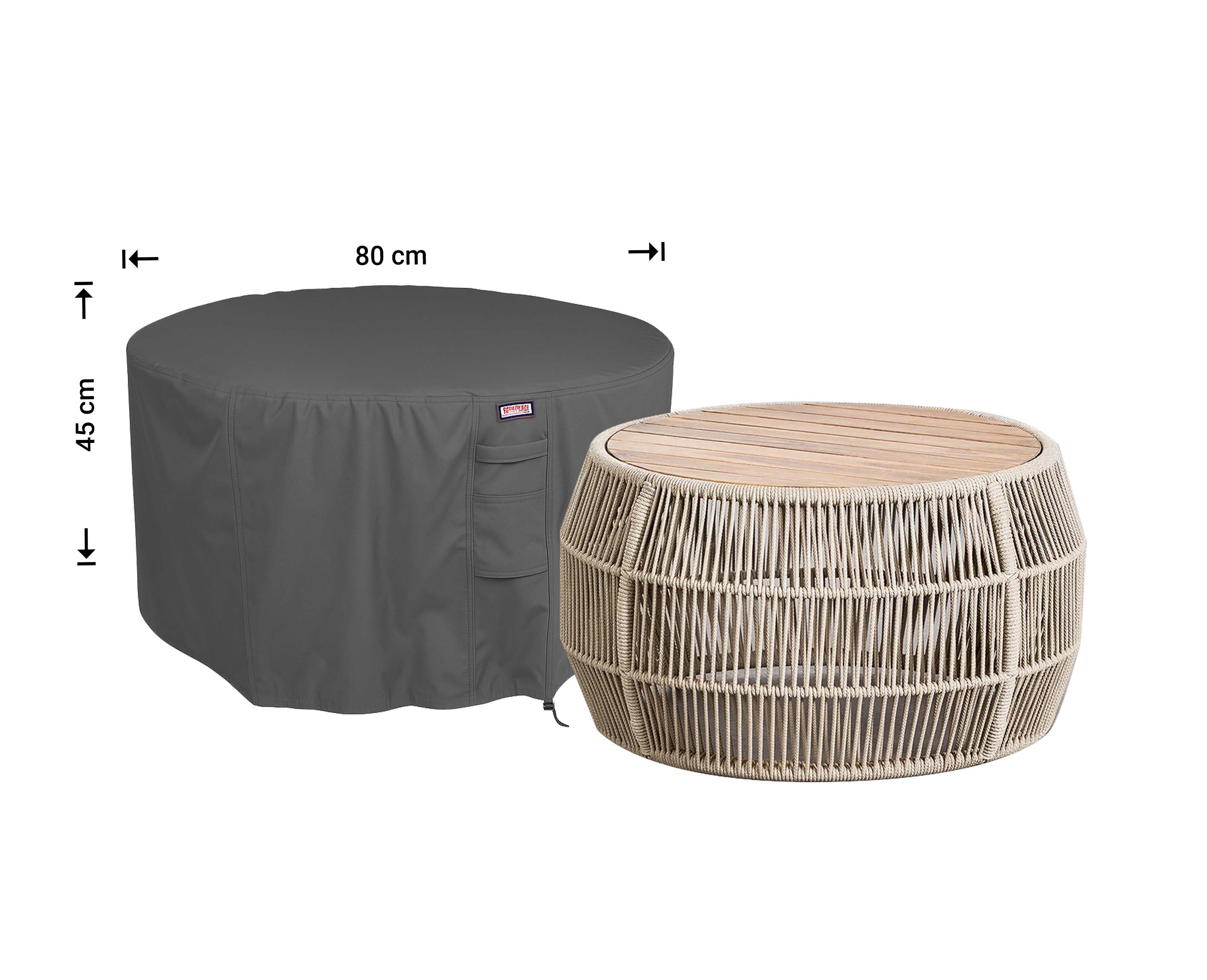 Hülle für runden Tisch Ø 80 H: 45 cm Hülle für runden Tisch Ø 80 H: 45 cm