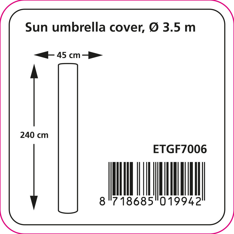 Sonnenschirmhülle mit Stab für normale Mittelstockschirme H: 240 cm