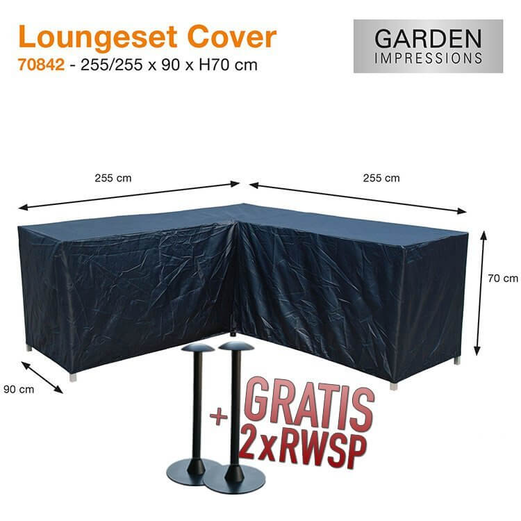 Lounge Set Schutzhülle L-form 255 x 255 x 90 H:70 cm