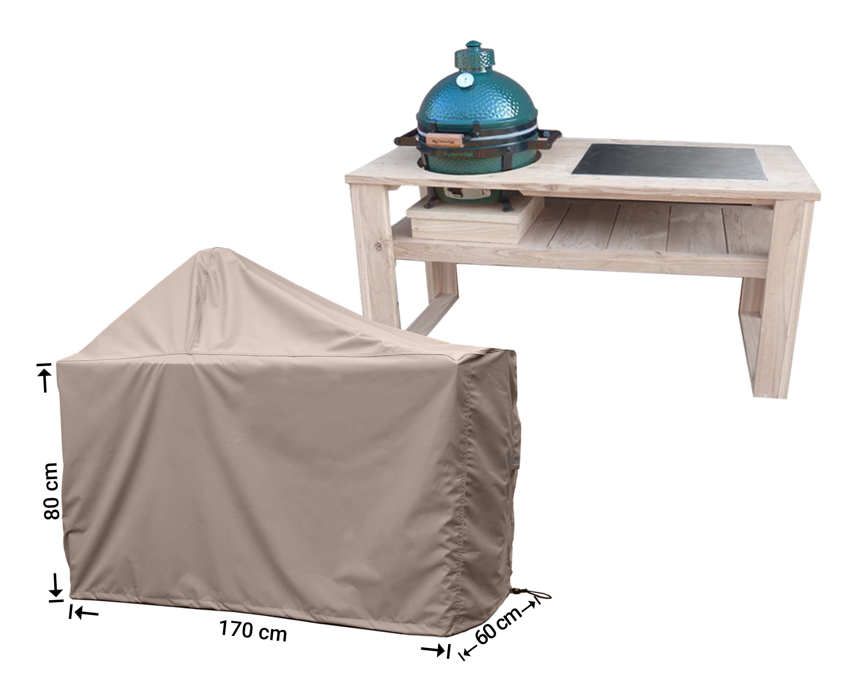 RBGE170_hoes-bbq Abdeckung für Green Egg BBQ 170 x 60 cm