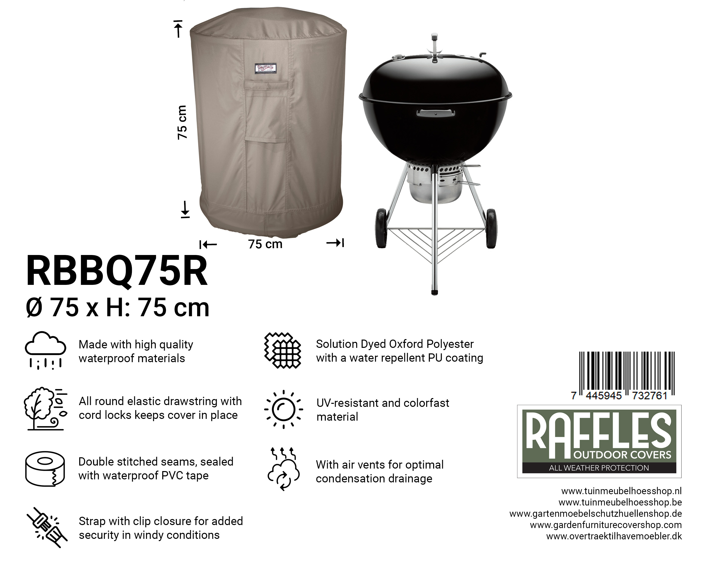 Kugelgrill Schutzhülle Ø 75 H: 75 cm