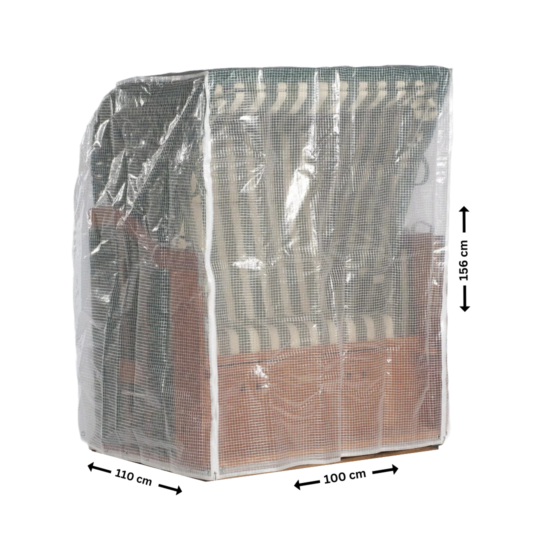 Sonnenpartner 100 x 110 H: 156 cm transparente Abdeckhaube für Strandkörbe 