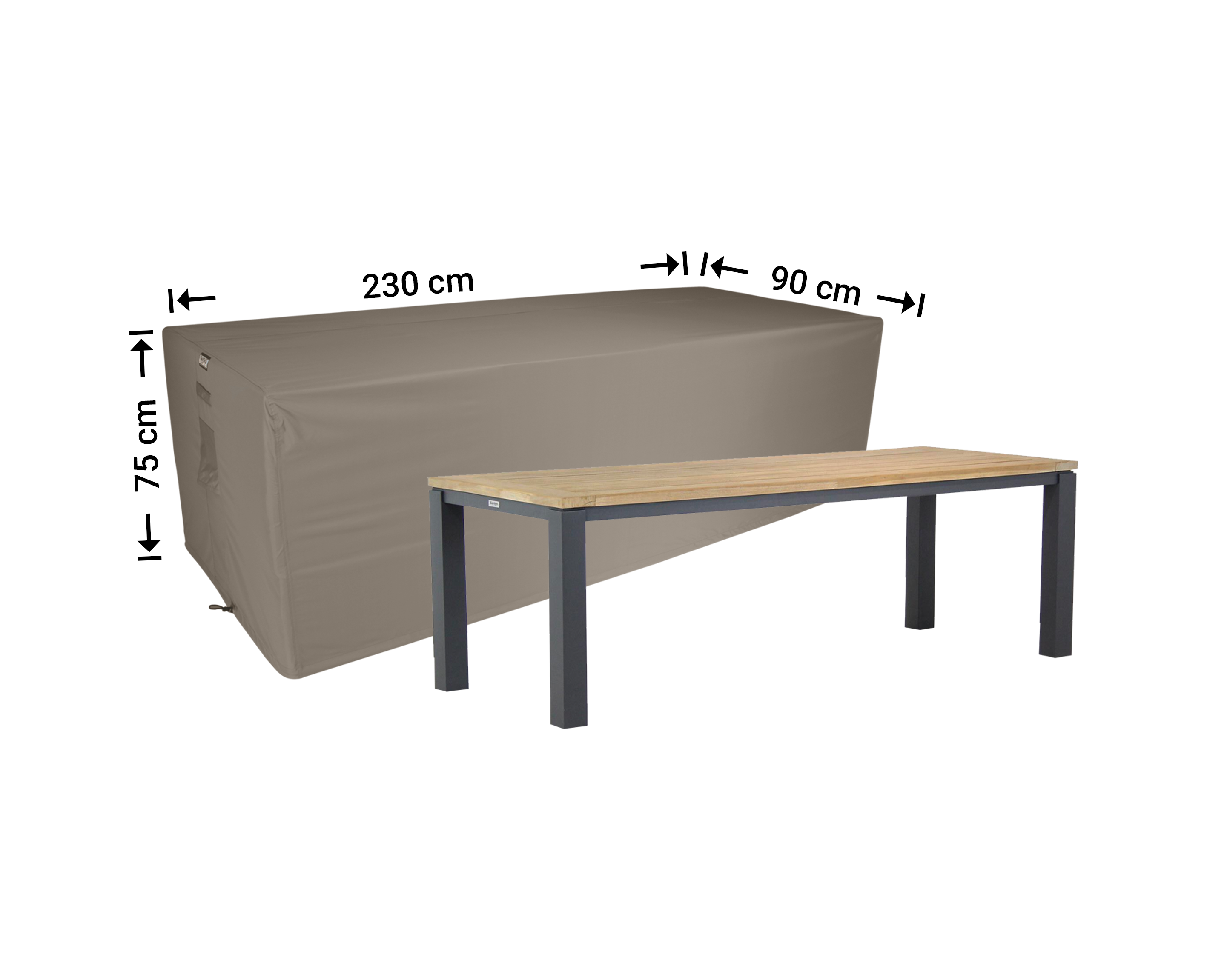 Gartentisch Gartenmöbel Abdeckung 230 x 90 H: 75 cm Gartentisch Gartenmöbel Abdeckung 230 x 90 H: 75 cm