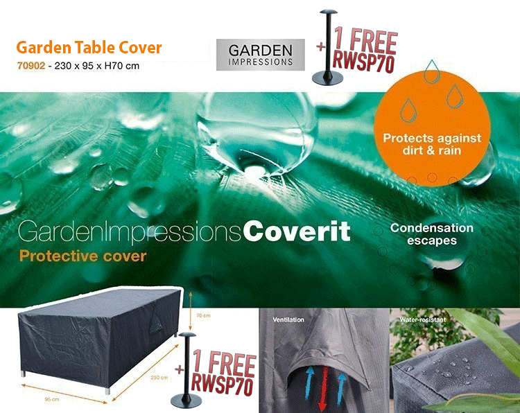 70902-free-rt Loungebank - Gartentisch Hülle 230 x 95 H:70 cm