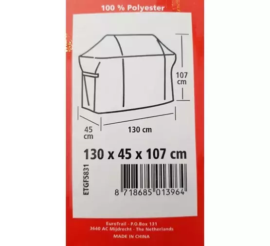 BBQ-Abdeckung 130 x 45 H: 107 cm