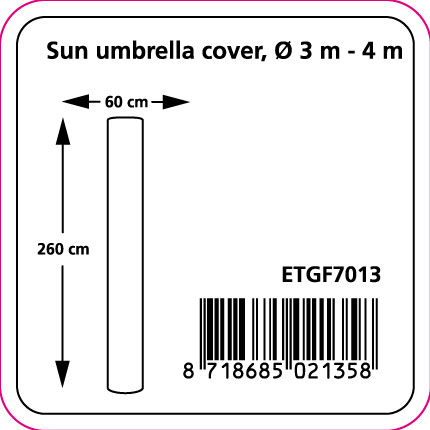Abdeckung mit Stab für Ampelschirm H: 260 cm Abdeckung mit Stab für Ampelschirm H: 260 cm