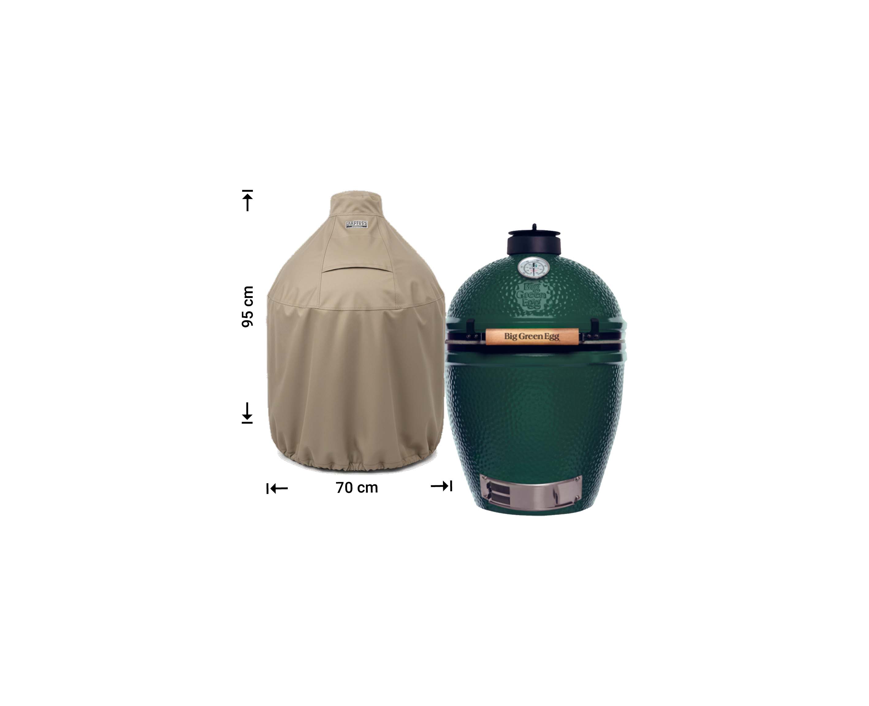 Raffles Covers runde Kamado Abdeckung für Big Green Egg & Keramikgrills