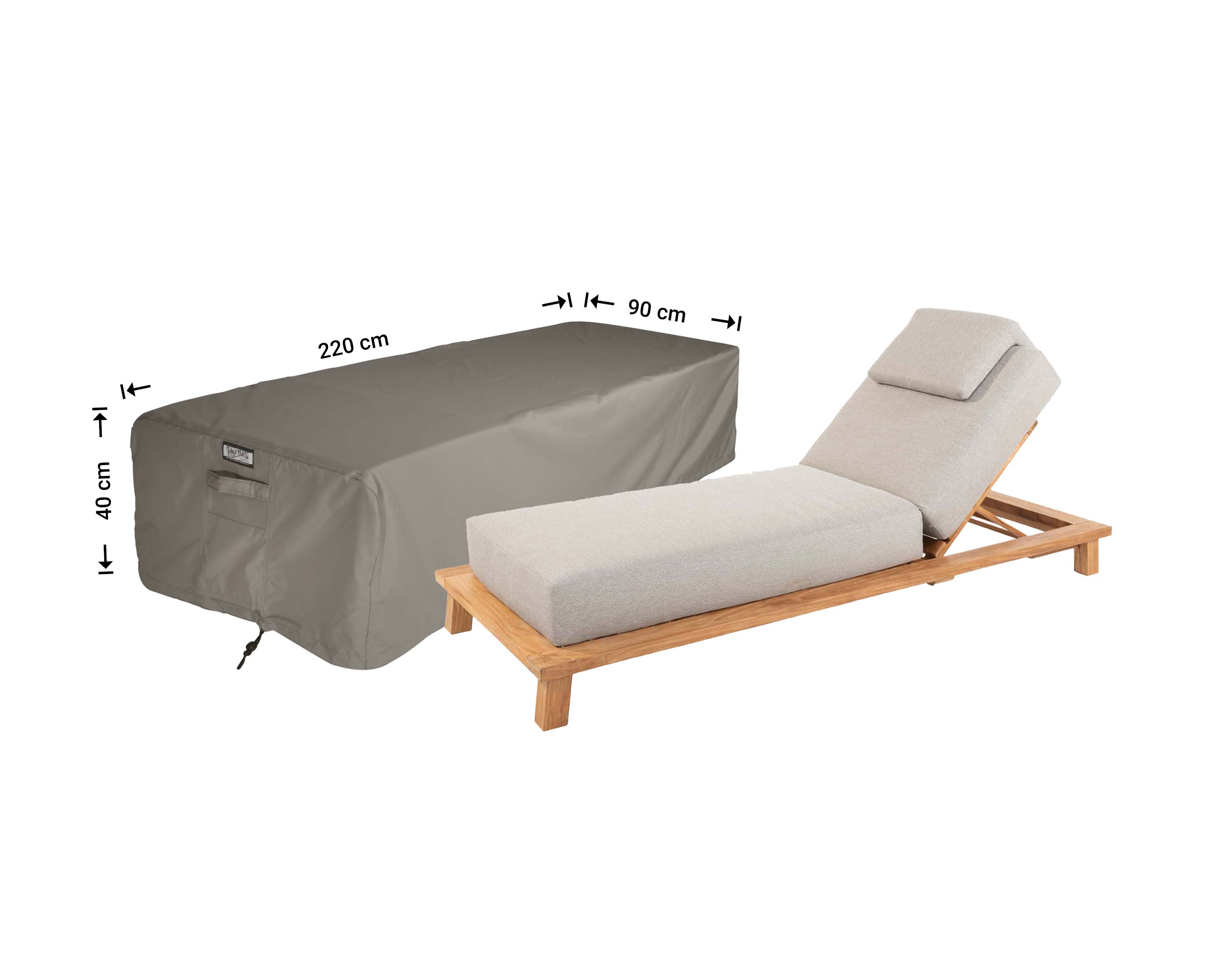 Abdeckung für Garten Sonnenliege XL 220 x 90 H: 40 cm Abdeckung für Garten Sonnenliege XL 220 x 90 H: 40 cm