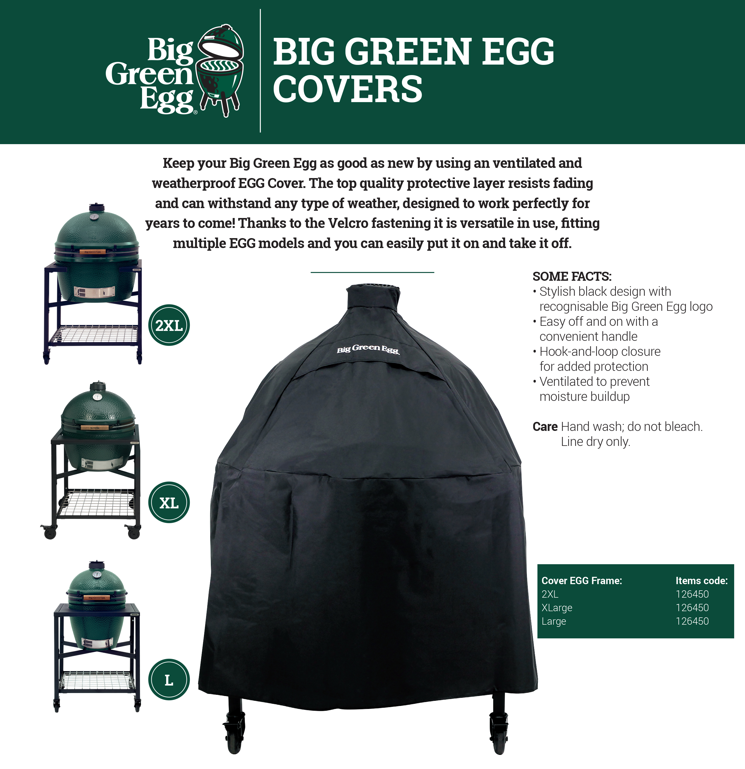 BGE126450-informatie-sheet Beschermhoes voor Big Green Egg 2XL XL L in EGG frame