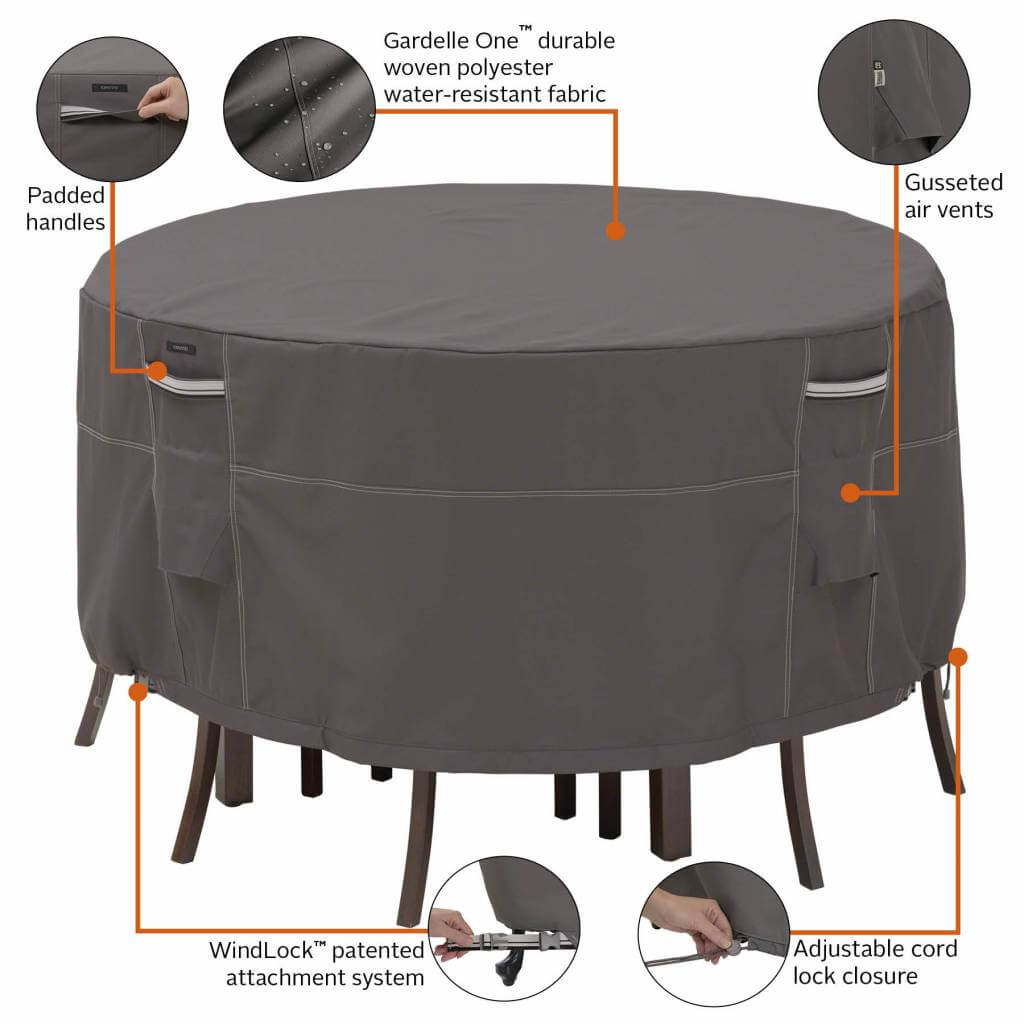 Abdeckung für rundes Gartenset Ø 137 H: 58 cm