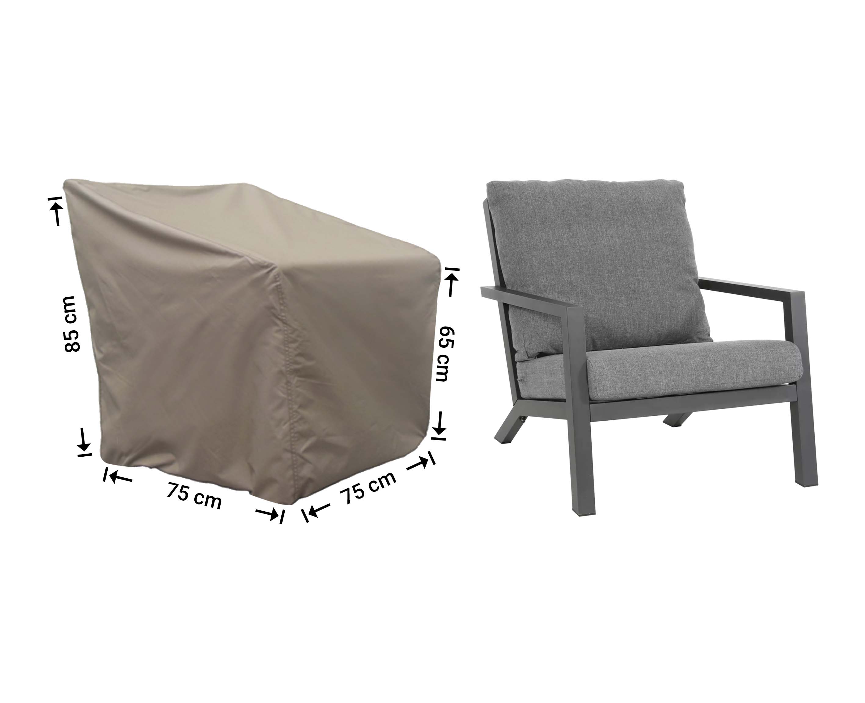 Schutzhülle für Lounge Sessel 75 x 75 H: 85/65 cm